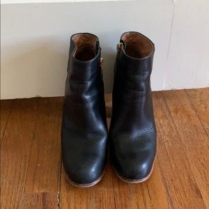 Black Leather Vince Camuto Ankle Boots